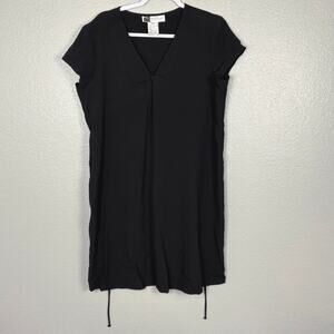 VTG 90s Tomorrow’s Mother Size Large Short Sleeve Black V-Neck Maternity Dress